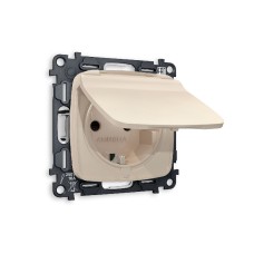 Комплект механизма розетки с/з со шторками и крышкой Ambrella Volt Omega MO328010