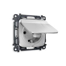 Комплект механизма розетки с/з со шторками и крышкой Ambrella Volt Omega MO408010