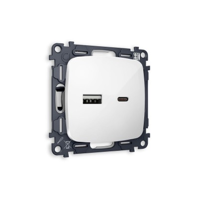 Комплект механизма розетки USB A+C 20W Ambrella Volt Omega (OP1110, VM177) MO111010