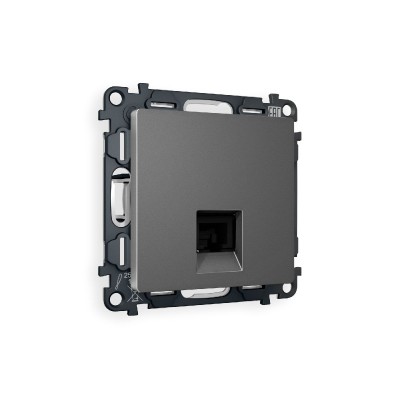 Комплект механизма компьютерной розетки RJ-45(8P8C) CAT6 со шторкой Ambrella Volt Alfa MA662010