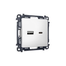 Комплект механизма розетки 2USB A+C 20W (быстрая зарядка) Ambrella Volt Alfa MA131010