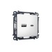 Комплект механизма розетки 2USB A+C 20W (быстрая зарядка) Ambrella Volt Alfa MA131010