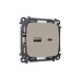 Комплект механизма розетки 2USB A+C 20W (быстрая зарядка) Ambrella Volt Omega MO371010