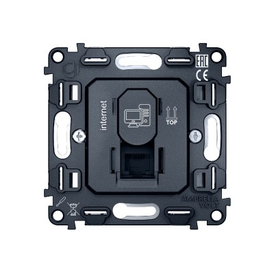 Механизм компьютерной розетки RJ-45 (8P8C) CAT6 с автоматической защитной шторкой Ambrella Volt Quant VM188