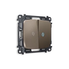 Комплект механизма 2-кл проходного выключателя с подсветкой Ambrella Volt Omega MO634040