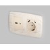 Лицевая панель для розетки с/з со шторками 2USB A+C Ambrella Volt Omega OP3300