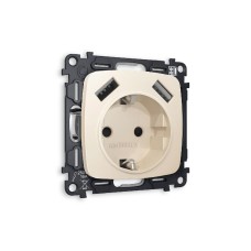 Комплект механизма розетки 2USB A+A 18W (быстрая зарядка) с/з Ambrella Volt Omega MO329010