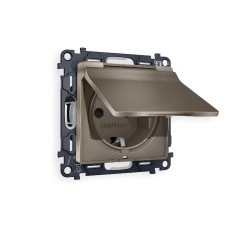 Комплект механизма розетки с/з со шторками и крышкой Ambrella Volt Alfa MA638010