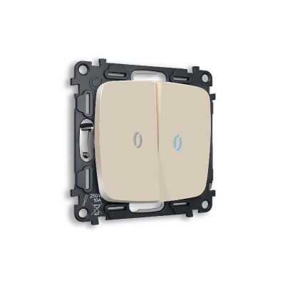 Комплект механизма 2-кл выключателя с подсветкой Ambrella Volt Omega MO324020