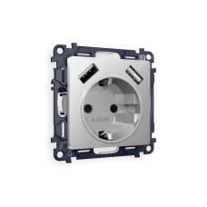 Комплект механизма розетки 2USB A+A 18W (быстрая зарядка) с/з Ambrella Volt Alfa MA409010