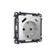 Комплект механизма розетки 2USB A+C 20W (быстрая зарядка) с/з Ambrella Volt Alfa MA410010