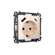 Комплект механизма розетки 2USB A+C 20W (быстрая зарядка) с/з Ambrella Volt Alfa MA310010