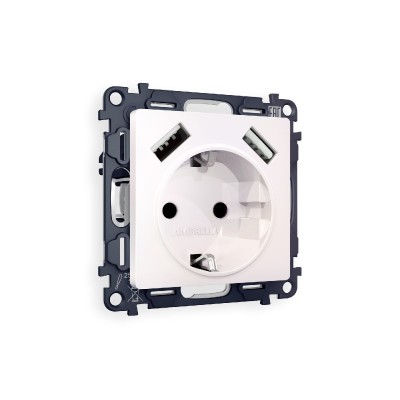 Комплект механизма розетки 2USB A+A 18W (быстрая зарядка) с/з Ambrella Volt Alfa MA209010