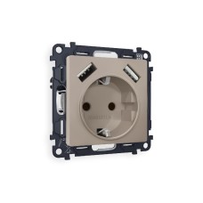 Комплект механизма розетки 2USB A+A 18W (быстрая зарядка) с/з Ambrella Volt Alfa MA369010