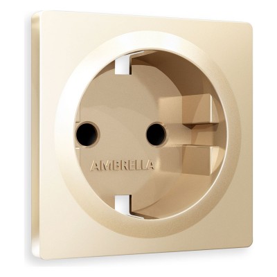 Накладка для розетки с заземлением и со шторками Ambrella Volt Quant AP6070