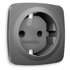 Накладка для розетки с заземлением и со шторками Ambrella Volt Quant OP6570