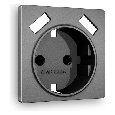 Накладка для розетки с заземлением и со шторками и 2хUSB type A Ambrella Volt Quant AP6590