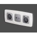 Накладка для розетки с заземлением и со шторками и 2хUSB type A и C Ambrella Volt Quant OP5100