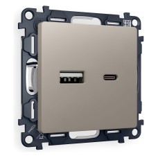 Розетка 2хUSB type A и C без рамки Ambrella Volt Quant MA371010