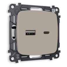 Розетка 2хUSB type A и C без рамки Ambrella Volt Quant MO371010