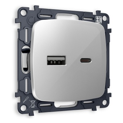 Розетка 2хUSB type A и C без рамки Ambrella Volt Quant MO411010