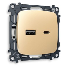 Розетка 2хUSB type A и C без рамки Ambrella Volt Quant MO611010