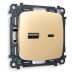 Розетка 2хUSB type A и C без рамки Ambrella Volt Quant MO611010
