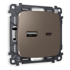 Розетка 2хUSB type A и C без рамки Ambrella Volt Quant MO641010