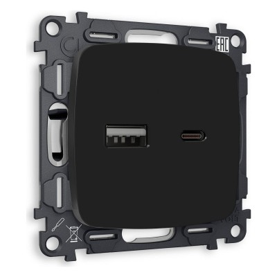 Розетка 2хUSB type A и C без рамки Ambrella Volt Quant MO811010