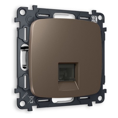 Розетка Ethernet RJ-45 и со шторками, без рамки Ambrella Volt Quant MO642010