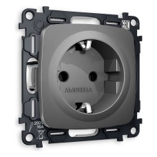 Розетка с заземлением, без рамки Ambrella Volt Quant MO656010