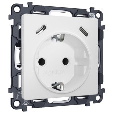 Розетка с заземлением и 2хUSB type C, без рамки Ambrella Volt ALFA MA130510