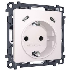 Розетка с заземлением и 2хUSB type C, без рамки Ambrella Volt ALFA MA210510