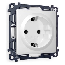 Розетка с заземлением и со шторкой, без рамки Ambrella Volt ALFA MA107010