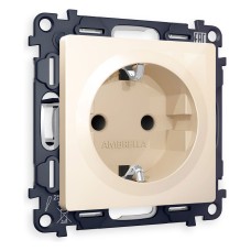 Розетка с заземлением и со шторкой, без рамки Ambrella Volt ALFA MA307010