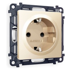 Розетка с заземлением и со шторкой, без рамки Ambrella Volt ALFA MA607010