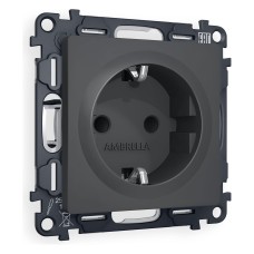 Розетка с заземлением и со шторкой, без рамки Ambrella Volt ALFA MA907010