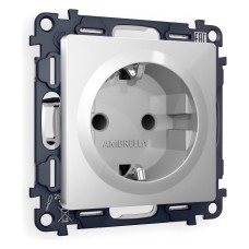 Розетка с заземлением и со шторкой, без рамки Ambrella Volt Quant MA407010