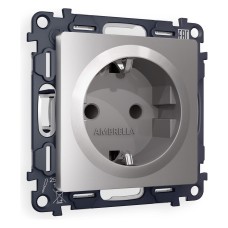 Розетка с заземлением и со шторкой, без рамки Ambrella Volt Quant MA507010