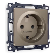 Розетка с заземлением и со шторкой, без рамки Ambrella Volt Quant MA637010