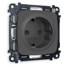 Розетка с заземлением и со шторкой, без рамки Ambrella Volt Quant MO907010