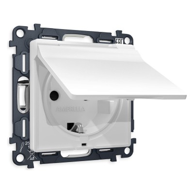 Розетка с заземлением и со шторкой, без рамки с крышкой Ambrella Volt Quant MA128010