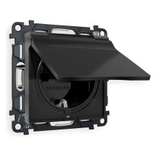 Розетка с заземлением и со шторкой, без рамки с крышкой Ambrella Volt Quant MA808010