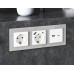 Розетка с заземлением и со шторкой и 2хUSB type A, без рамки Ambrella Volt Quant MA129010