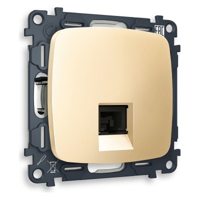 Розетка телефонная RJ-11 со штрокой, без рамки Ambrella Volt Quant MO612030