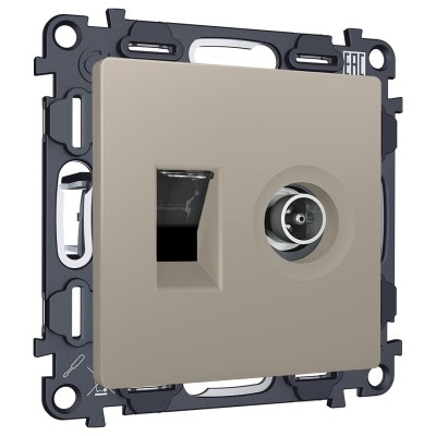 ТВ-розетка и розетка Ethernet RJ-45 без рамки Ambrella Volt ALFA MA372510