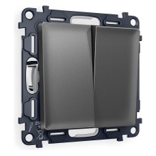 Выключатель двухклавишный без рамки Ambrella Volt Quant MA653010