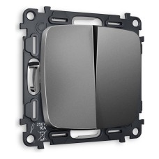 Выключатель двухклавишный без рамки Ambrella Volt Quant MO653010