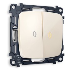 Выключатель двухклавишный с подсветкой без рамки Ambrella Volt Quant MO304010