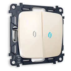 Выключатель двухклавишный с подсветкой без рамки Ambrella Volt Quant MO304020